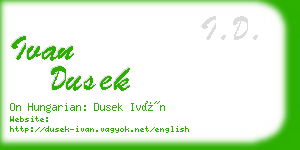 ivan dusek business card